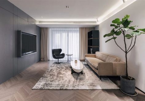 鹏润家园现代风格120平米三居室装修案例