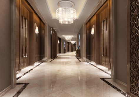 天羿荣耀城酒店中餐厅新中式风格2000平米装修案例