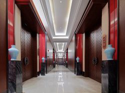 成都中式高档酒店走廊装修设计效果图