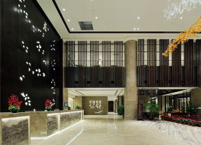 成都新中式酒店大堂装修效果图片