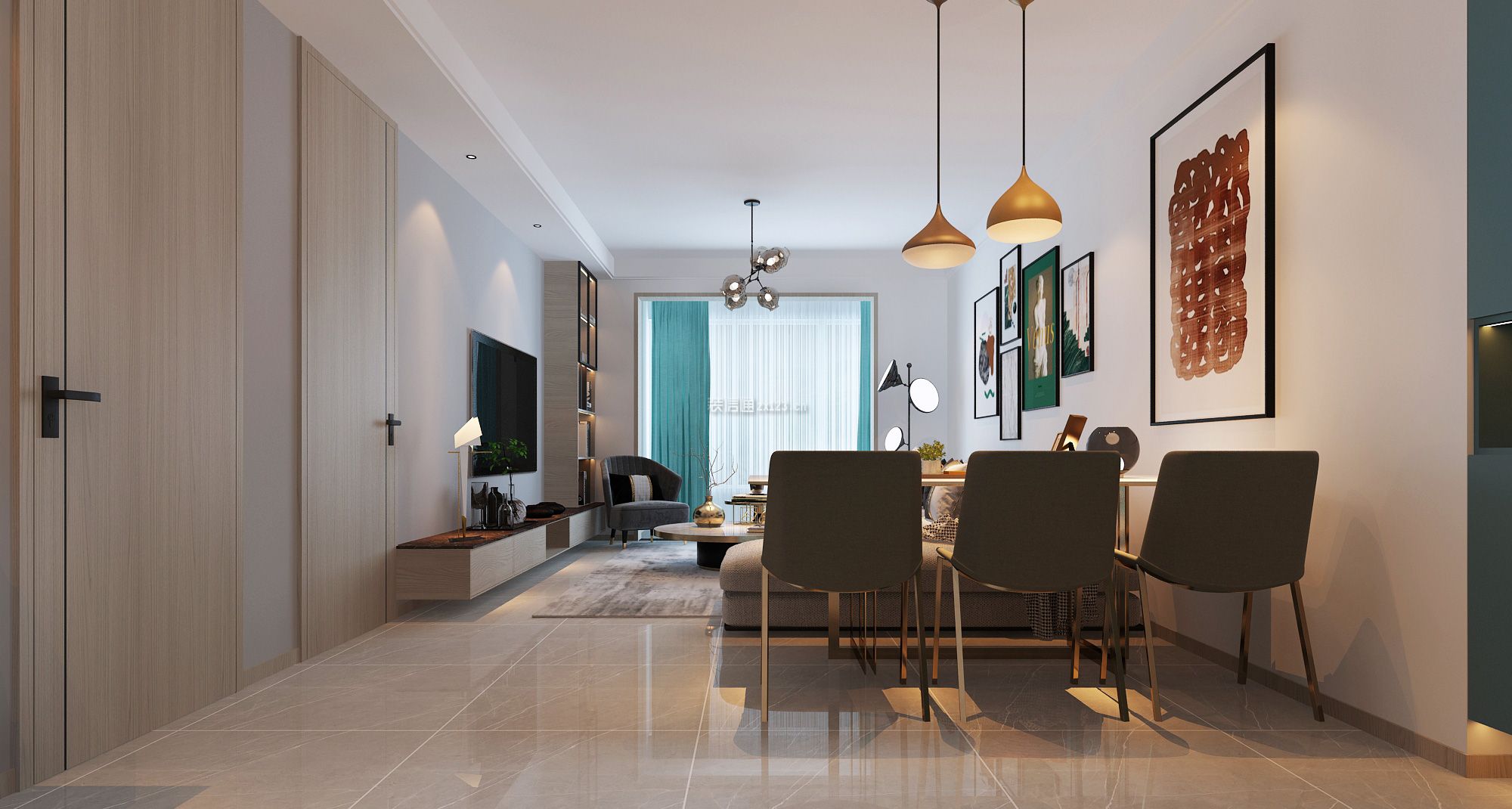 紫景天城110平米装修效果图