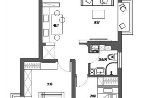 [泰安星艺装饰]80㎡二居室装修案例，客餐厨一体设计！