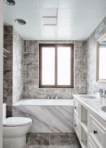二手房卫生间砖砌浴缸装修效果图