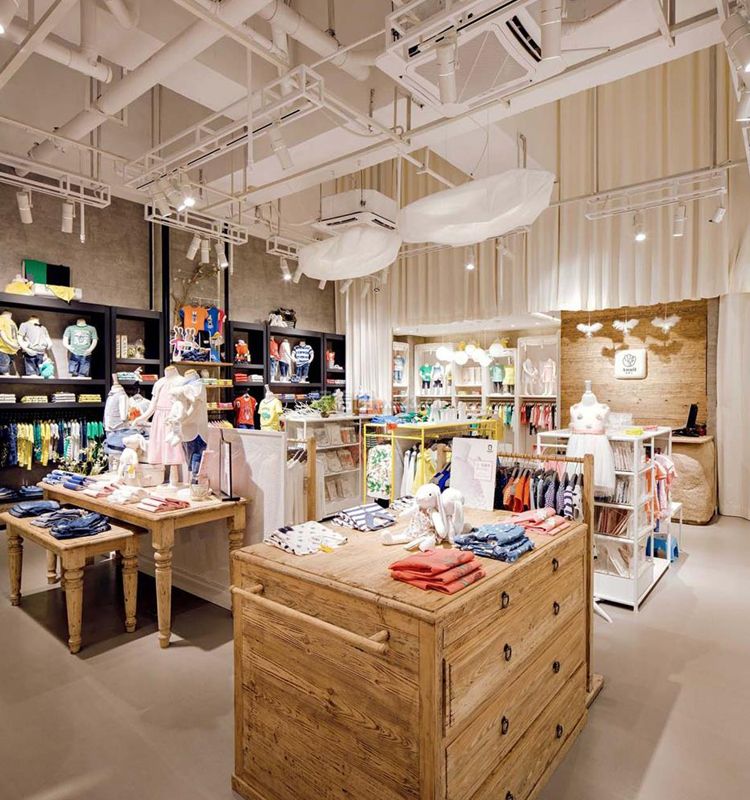 成都儿童服装店现代风格100平米装修效果图案例
