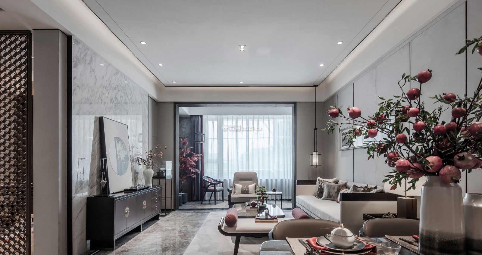 良瑜国际养生谷新中式风格130平米装修案例