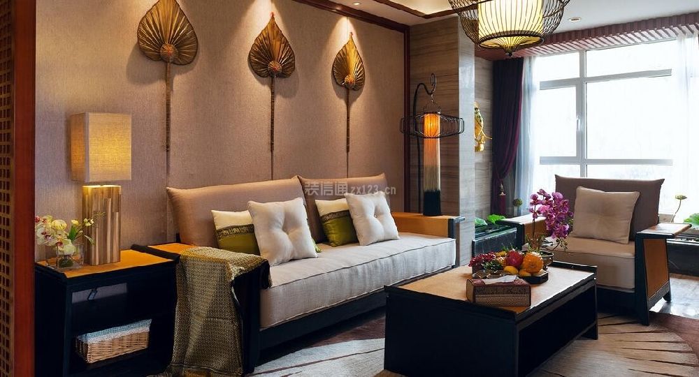 成都市东南亚风格99平米装修效果图案例_吉美装饰装修设计案例