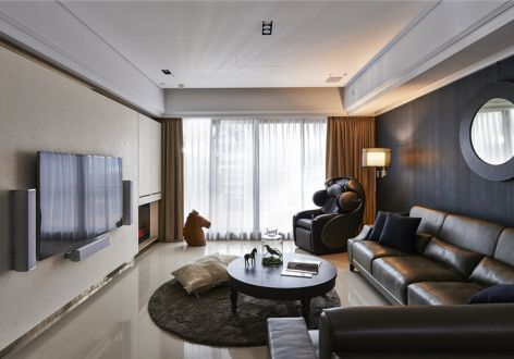 双发东城印象90平米现代风格二居室装修案例