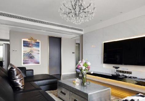 北新国际98平二居室现代轻奢风格装修案例