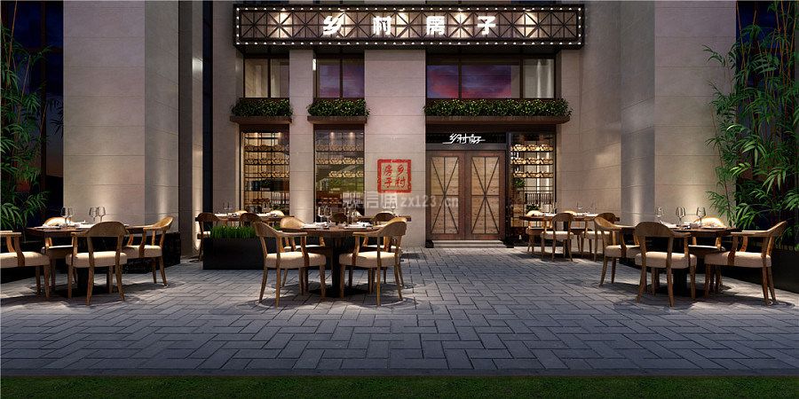 成都饭店田园风格700平米设计方案 饭店包间装修图_装信通网