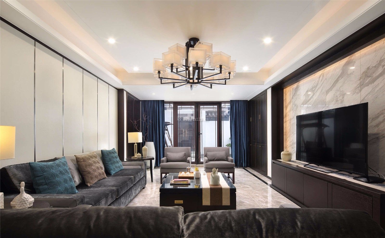 新希望锦官府新中式风格145平米四室两厅装修案例