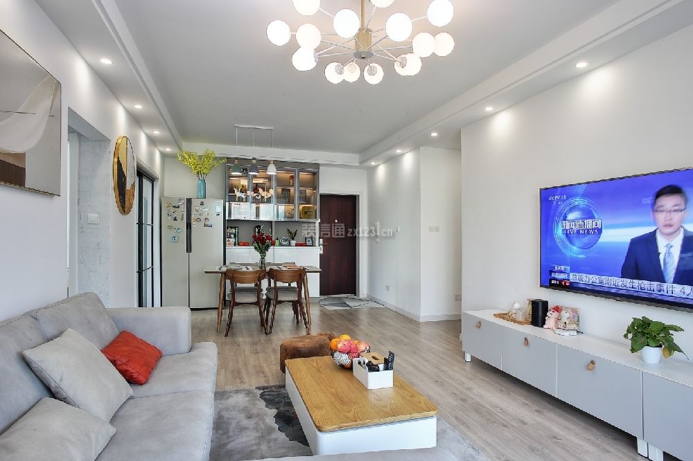 成都蓝山美树北欧风格95平米装修效果图案例_四川万兴居装饰集团装修