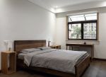 日式风格卧室实木床装修设计效果图