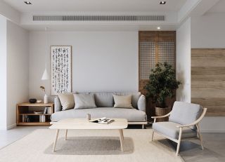 80平方日式风格客厅沙发装修效果图