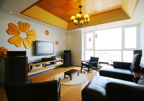 金色阳光名邸混搭风格114平米三室两厅装修案例
