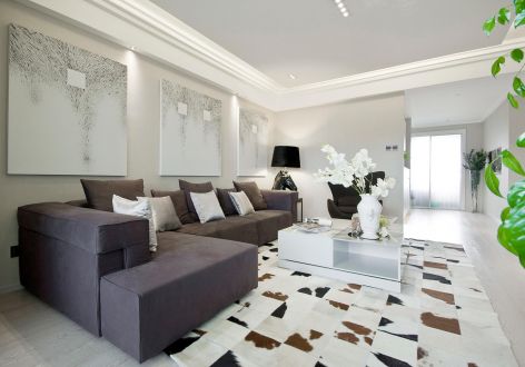 紫御熙庭现代风格98平米三居室装修案例