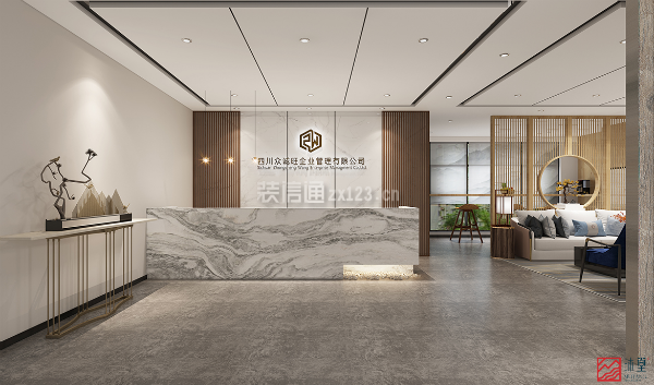 成都凯乐国际中式风格350平米装修效果图案例_成都沐堂装饰装修设计