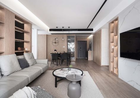 青城外滩130平三居室北欧极简风格装修案例