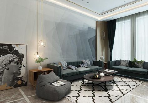 和贵馨城170平米现代轻奢风格四居室装修案例