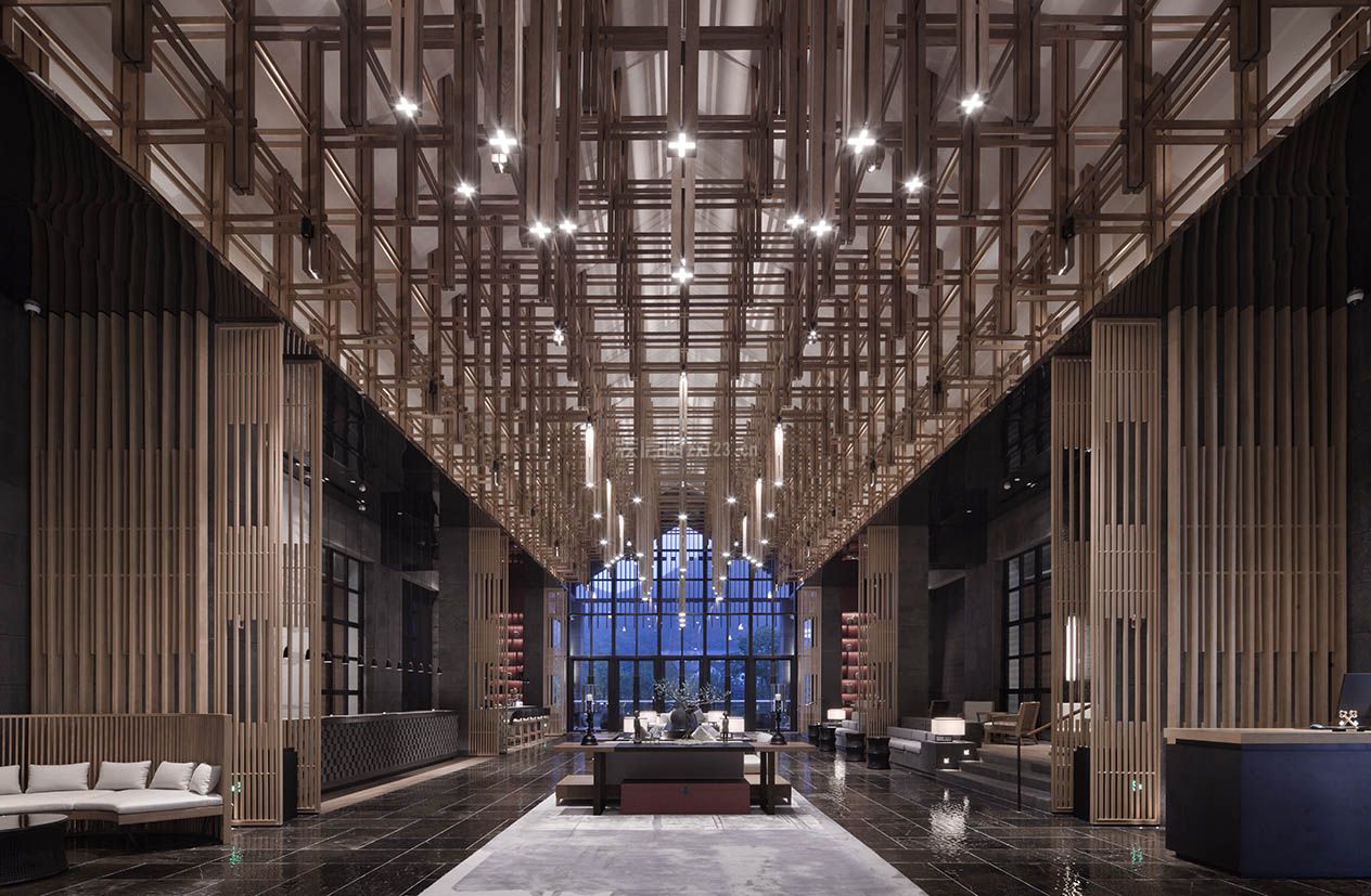 重庆度假酒店奢华风格690平米装修效果图案例