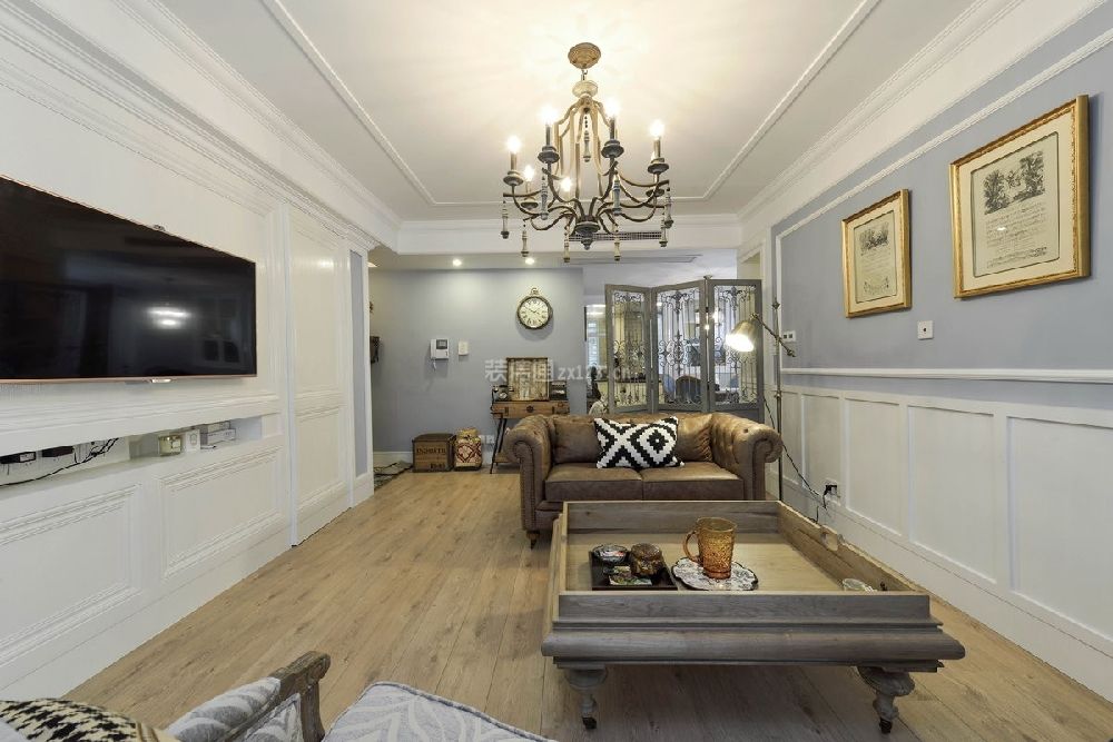 西安龙湖香醍西岸美式风格156平米装修效果图案例
