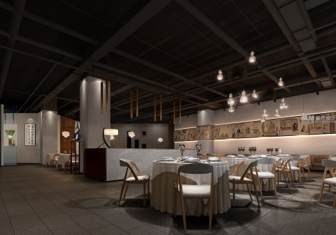 便宜坊烤鸭店1200㎡餐厅新中式装修案例
