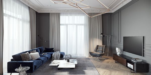 翠微中里125㎡三居室现代风格装修案例