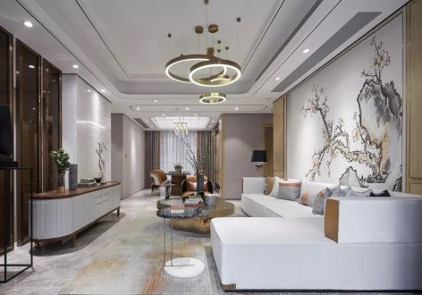 珠江峰景145平米新中式风格四居室装修案例