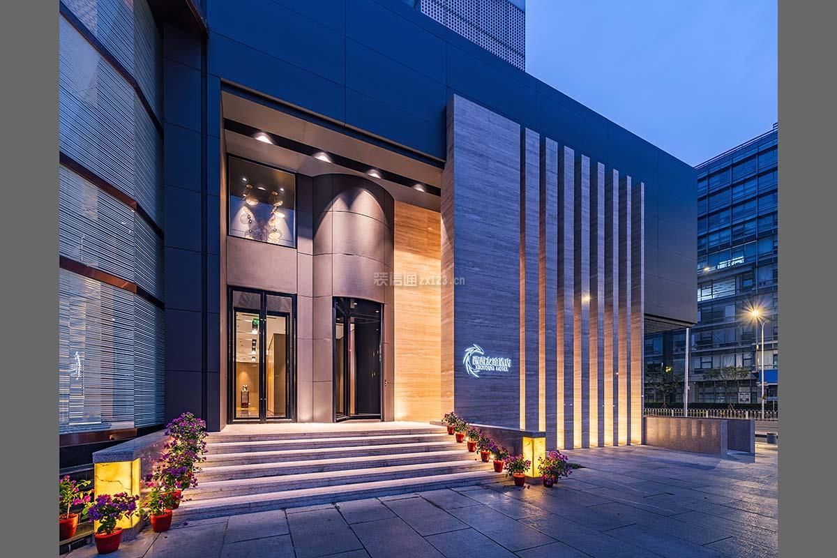 柳州西友友谊酒店现代风格2000平米设计方案 酒店门头装修效果图