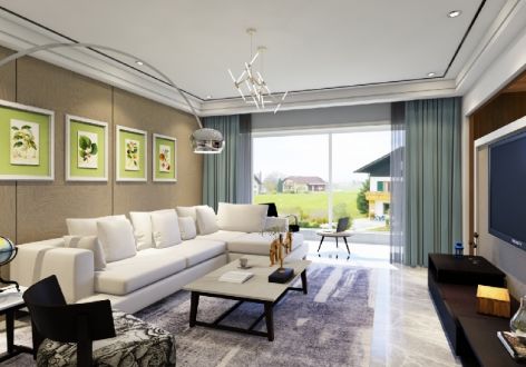 星皓锦樾现代风格115平米三居室装修案例