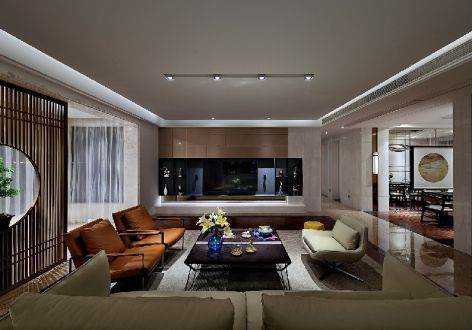 融创珺庭府189平米新中式四居室装修案例