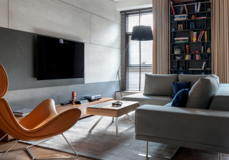 紫气东来现代风格96平米二居室装修案例