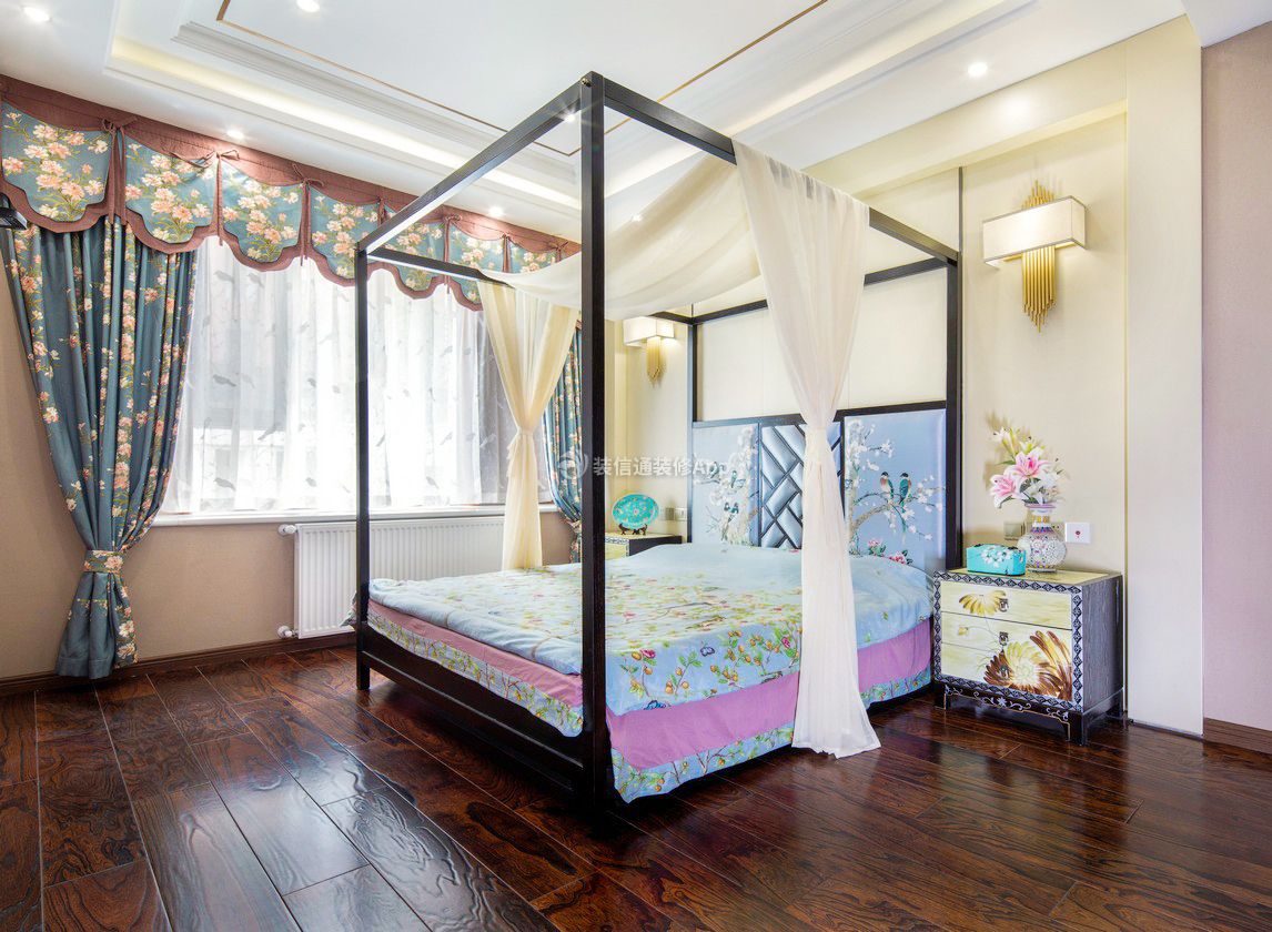 新中式跃层卧室装修设计实景图