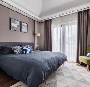 跃层卧室床头背景墙装修效果图-每日推荐