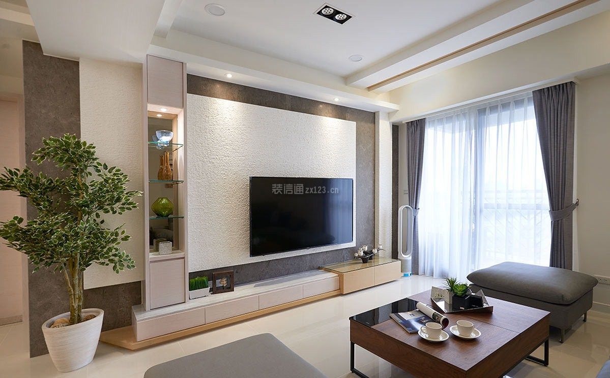 上海保利首创颂简约风格94平米装修效果图案例