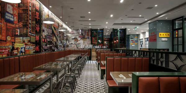 餐饮店170㎡港式风格装修案例