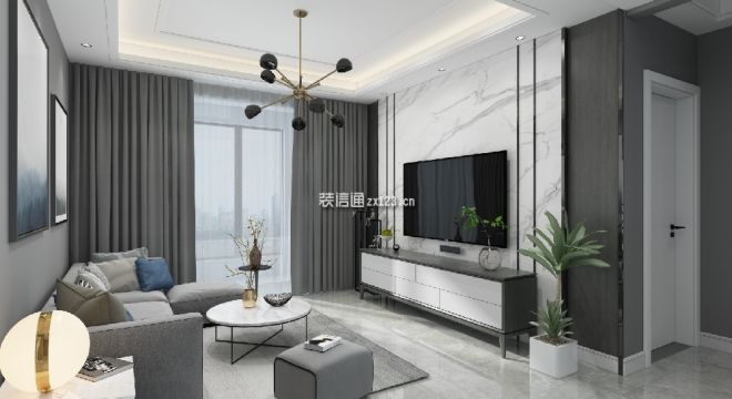 天伦锦城现代风格96平米三居室装修案例