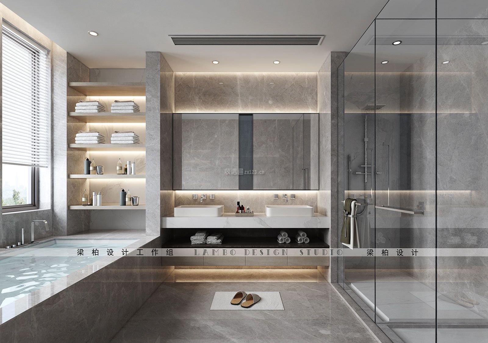 通用昱墅现代风格405平米别墅装修案例