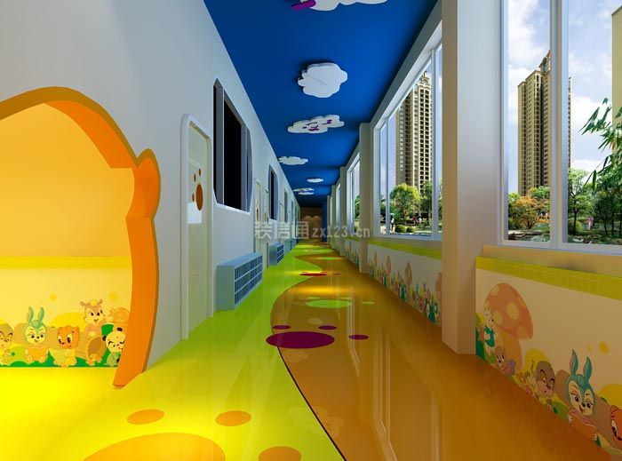 幼儿园走廊装饰图片 幼儿园走廊装修图片