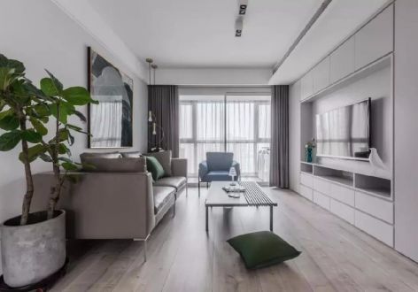 曲江龙邸89平米现代简约二居室装修案例