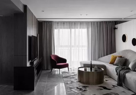 紫薇·铂樾府现代风格135平米三居室装修案例