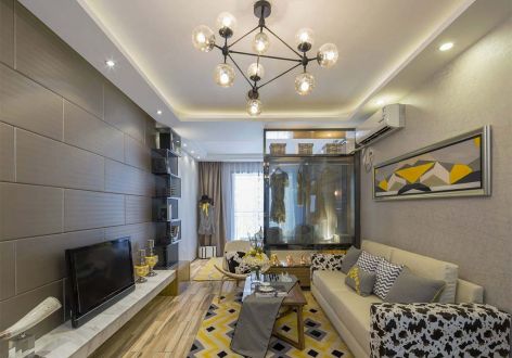 上南六村90㎡二居室现代风格装修案例