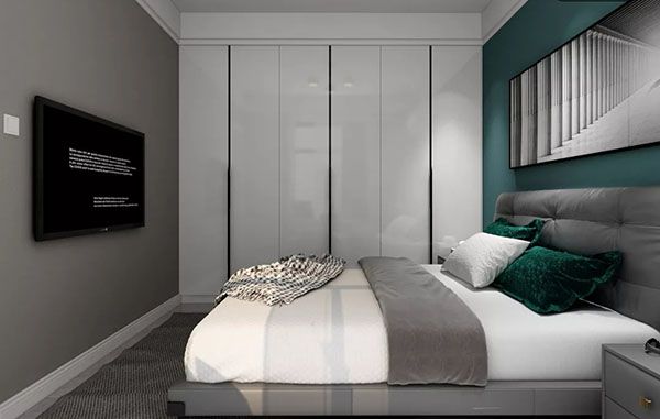 宝鸡装修127㎡三室蓝白灰装修打造现代家装高级感