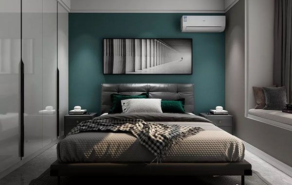 宝鸡装修127㎡三室蓝白灰装修打造现代家装高级感