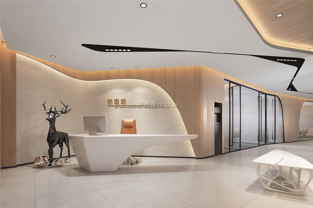 办公室前台装修效果图 办公室前台装修设计