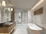 [广州创美装饰]浴缸淋浴都想要,卫生间如何设计?效果图拿去