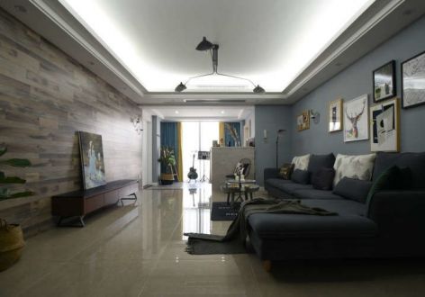 晓港湾115平三居室现代简约风格装修案例