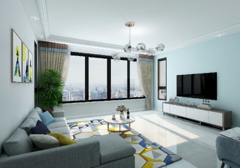 深房传麒尚林2期简约风格92平米二居室装修设计案例