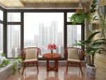枫丹丽城110㎡三居室中式风格装修案例