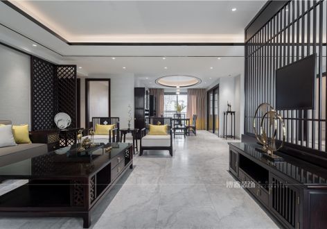 珠江花城200平米新中式风格五居室装修案例
