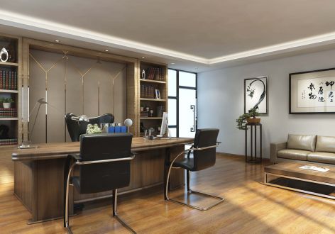 500平方家居制品公司办公室中式风格装修案例